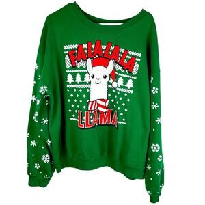 Wound Up Llama Christmas Holiday Sweatshirt Size XXL Junior Size